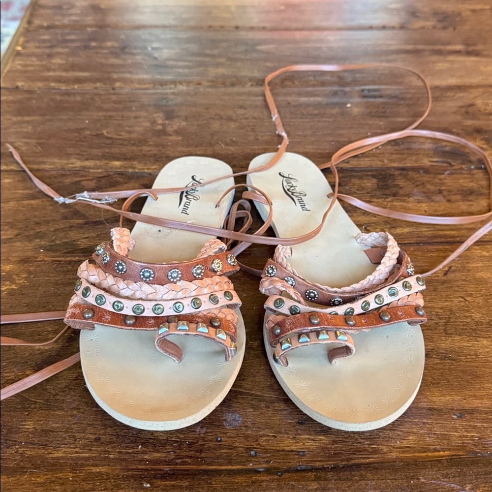 Lucky Brand Brown and Tan Sandals